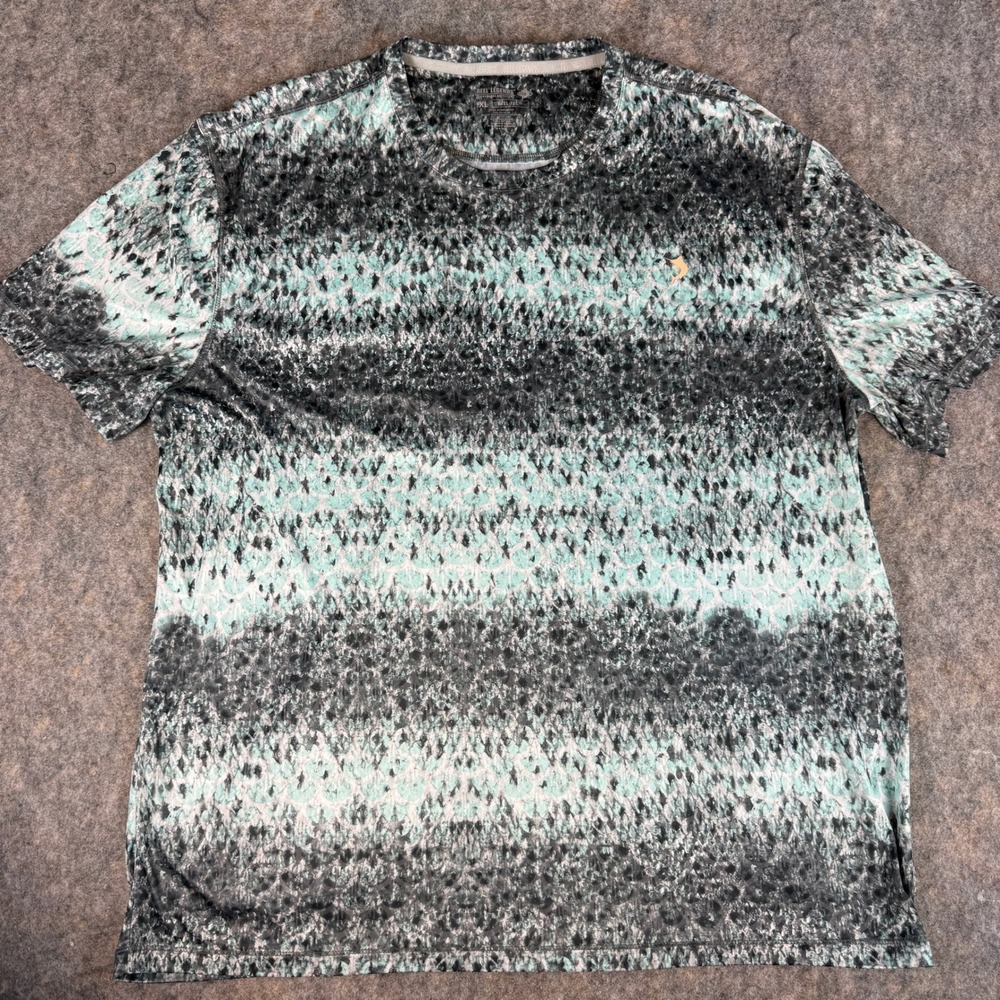 Reel Legends Shirt Mens XL Teal Grey Reel-Tec Performance Fishing Short Sleeve
